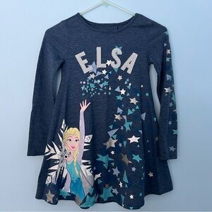 Elsa Themed Kids Long Sleeve Dress/Top - Blue